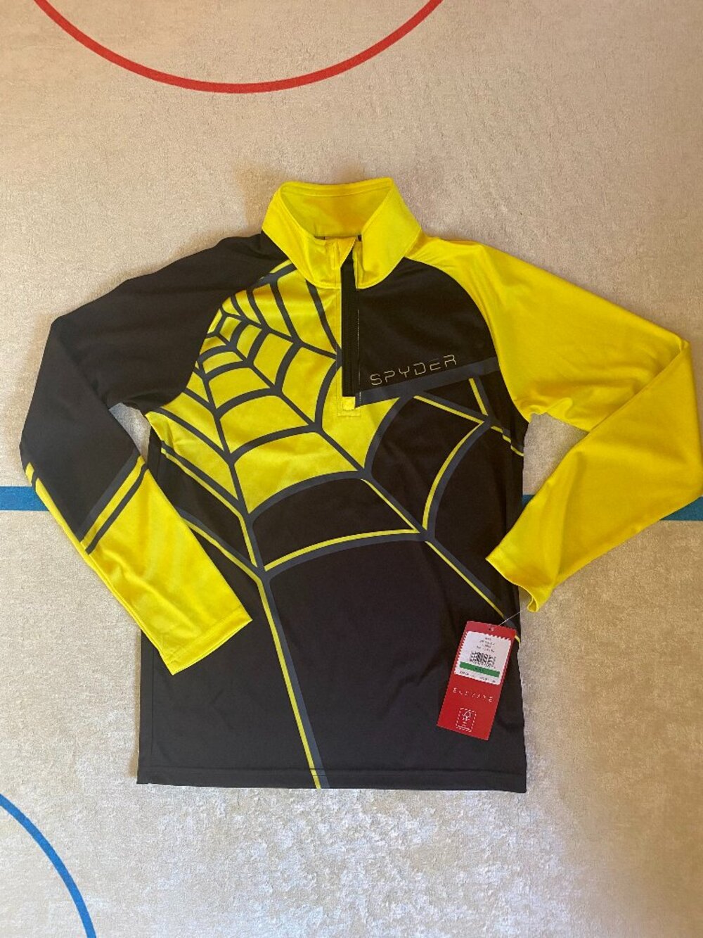 Youth Large Spyder web zip t-neck.
